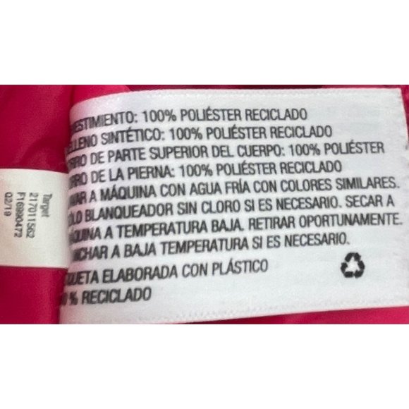 Cat & Jack Girl's Size 2T Fuchsia Pink Puffer Jumpsuit Ski Suit - Picture 5 of 6